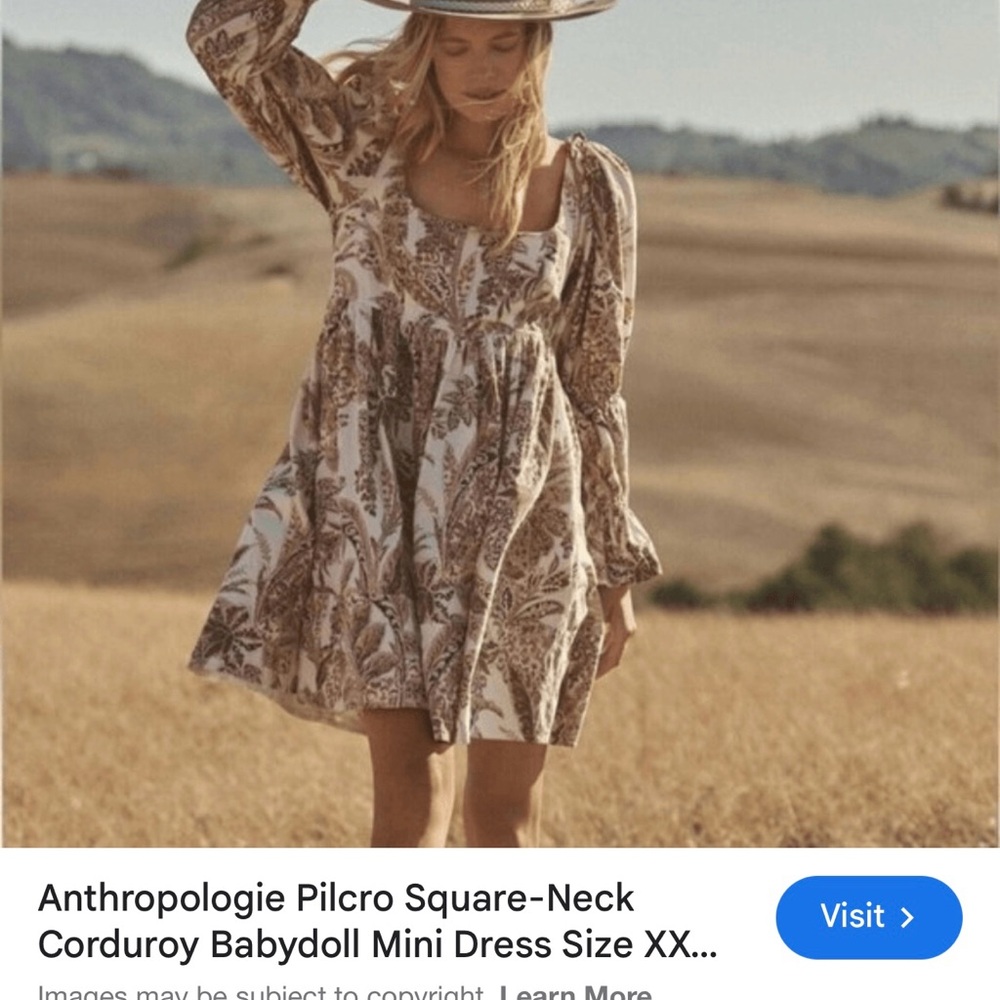 Anthropologie Pilcro Floral Corduroy Dress